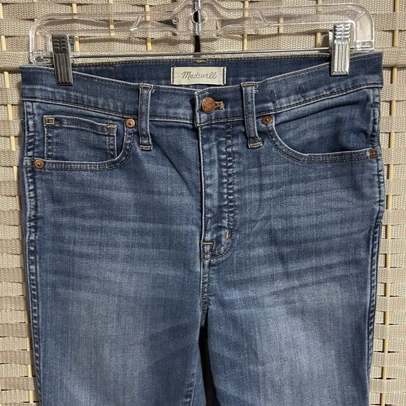 Madewell 10” HIGH RISE SKINNY Jeans Women’s Size 28 Medium Wash Stretch Ankle - Picture 3 of 10